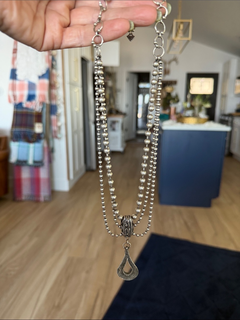 Rare RETIRED Silpada N1900 Sterling Silver 3-Strand Teardrop Necklace ✨